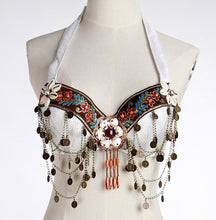 Load image into Gallery viewer, Tribal Belly Dance Costumes Vintage Coins Bra Tassel Belt Pants Women Tribal Top Clothes 3pcs Set Outfit Sexy Embroid Gypsy
