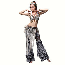 Load image into Gallery viewer, Tribal Belly Dance Costumes Vintage Coins Bra Tassel Belt Pants Women Tribal Top Clothes 3pcs Set Outfit Sexy Embroid Gypsy
