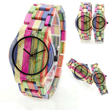 Load image into Gallery viewer, New Arrival Women Rainbow Wood Grain Watch Female Wooden Wristwatch Quartz Wood Watches Relogio Feminino Relojes for Men Women
