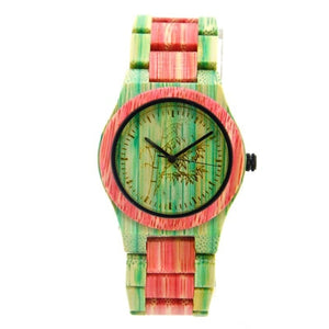 New Arrival Women Rainbow Wood Grain Watch Female Wooden Wristwatch Quartz Wood Watches Relogio Feminino Relojes for Men Women