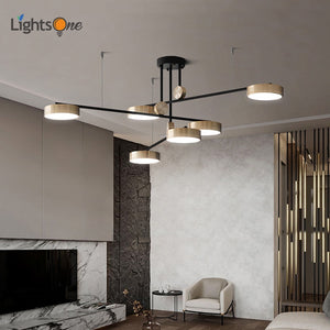 Post-modern golden Bright three color pendant lamp simple and elegant atmosphere restaurant rotating light luxury Pendant lights