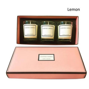 DIY Scented Candle High-End Set Gift Box 3Pcs Set Aromatherapy Candle Essential Oil Glass Candle