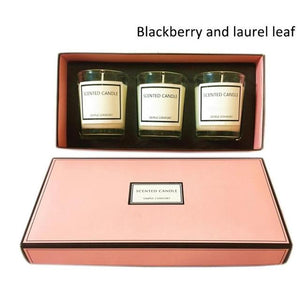 DIY Scented Candle High-End Set Gift Box 3Pcs Set Aromatherapy Candle Essential Oil Glass Candle